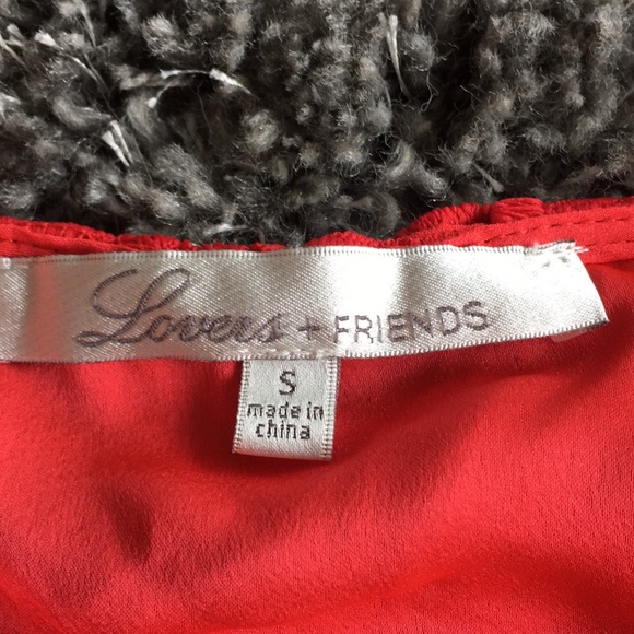 NWT Lovers and Friends coral red crop top - Picture 3 of 3
